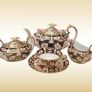 Royal Crown Derby Old Imari 2451 Antique Tea Set (1907–1928) ✨